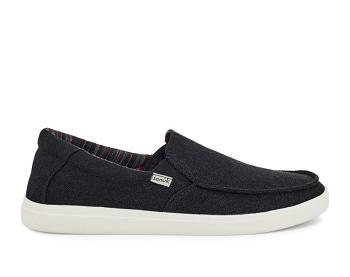 Sanuk Sideline 2 Hemp Slip On Men's Shoes Black | Canada 232GSO